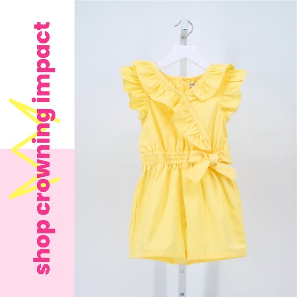 Habitual Other - Yellow Ruffle Romper - Girl's 6 | Habitual Girl
